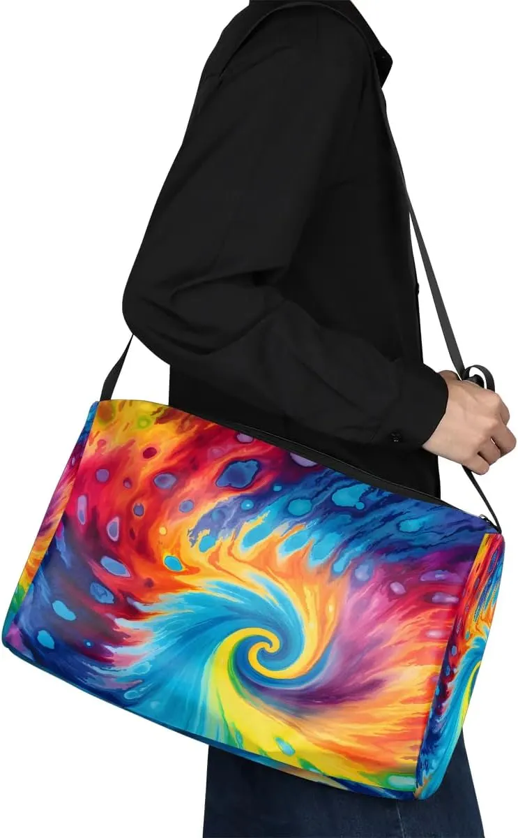 Gym Bags for Men 14.8 Inch Lightweight Carry On Bags for Airplanes Waterproof Duffle Bag for Travel, Abstract Watercolour Print