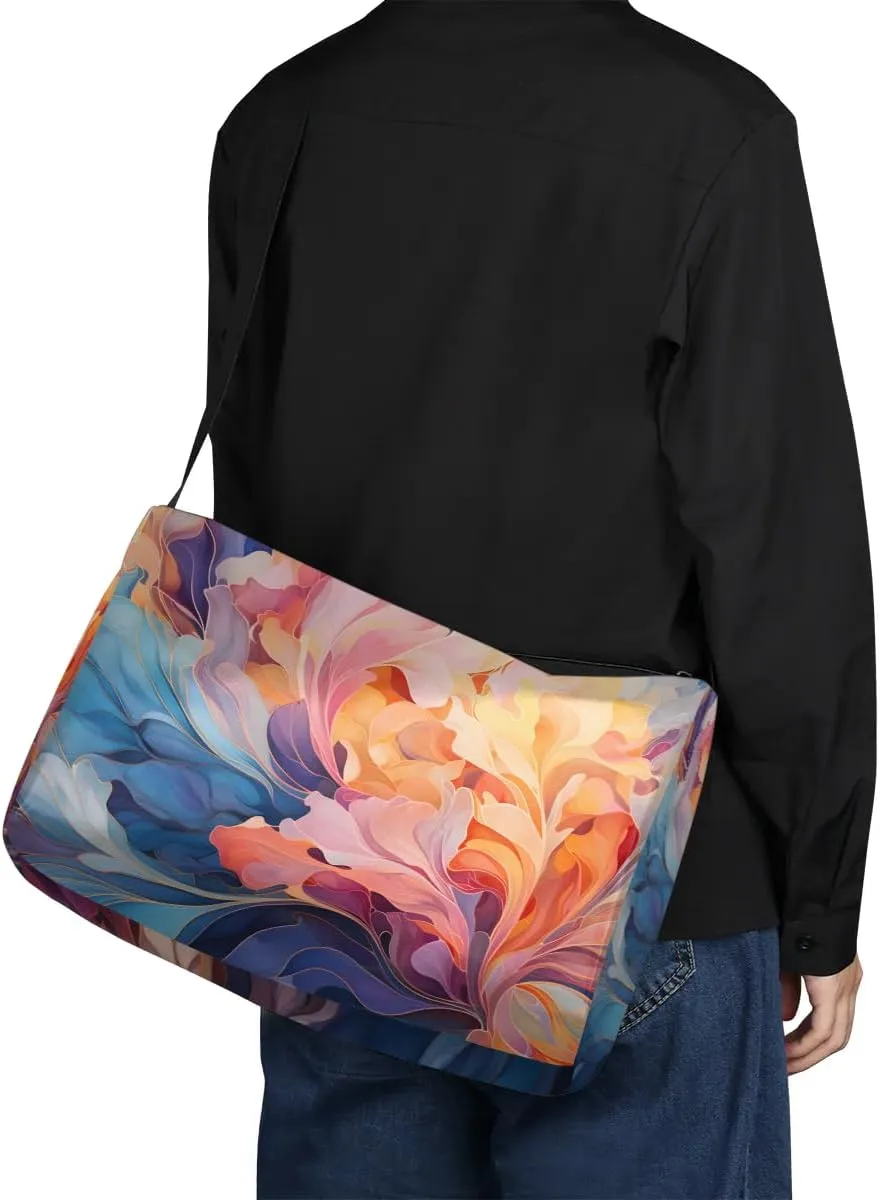 Gym Bags for Men 14.8 Inch Lightweight Carry On Bags for Airplanes Waterproof Duffle Bag for Travel, Art Colors Beauty Printings