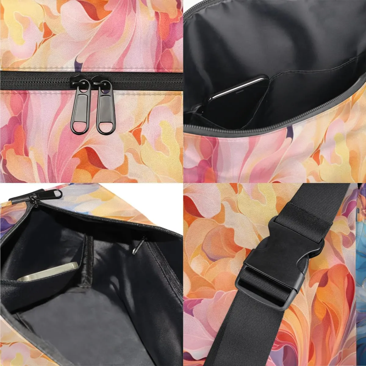 Gym Bags for Men 14.8 Inch Lightweight Carry On Bags for Airplanes Waterproof Duffle Bag for Travel, Art Colors Beauty Printings