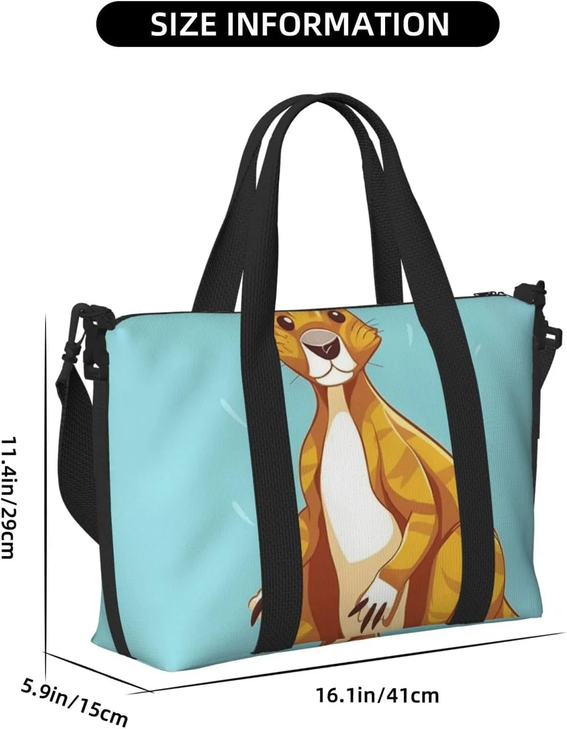 Gym Bags Small Cartoon Kangaroo Zoo Duffel Bag Overnight Bag with Shoe Compartment Carryon Bag for Men Women