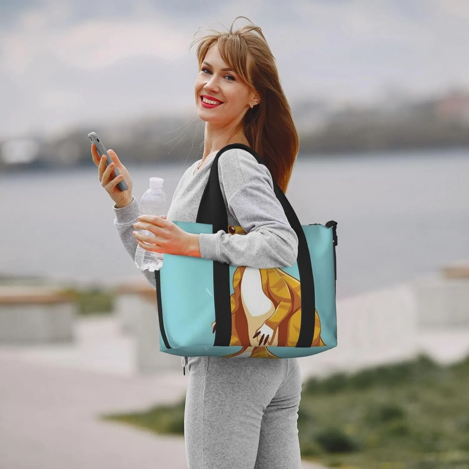 Gym Bags Small Cartoon Kangaroo Zoo Duffel Bag Overnight Bag with Shoe Compartment Carryon Bag for Men Women