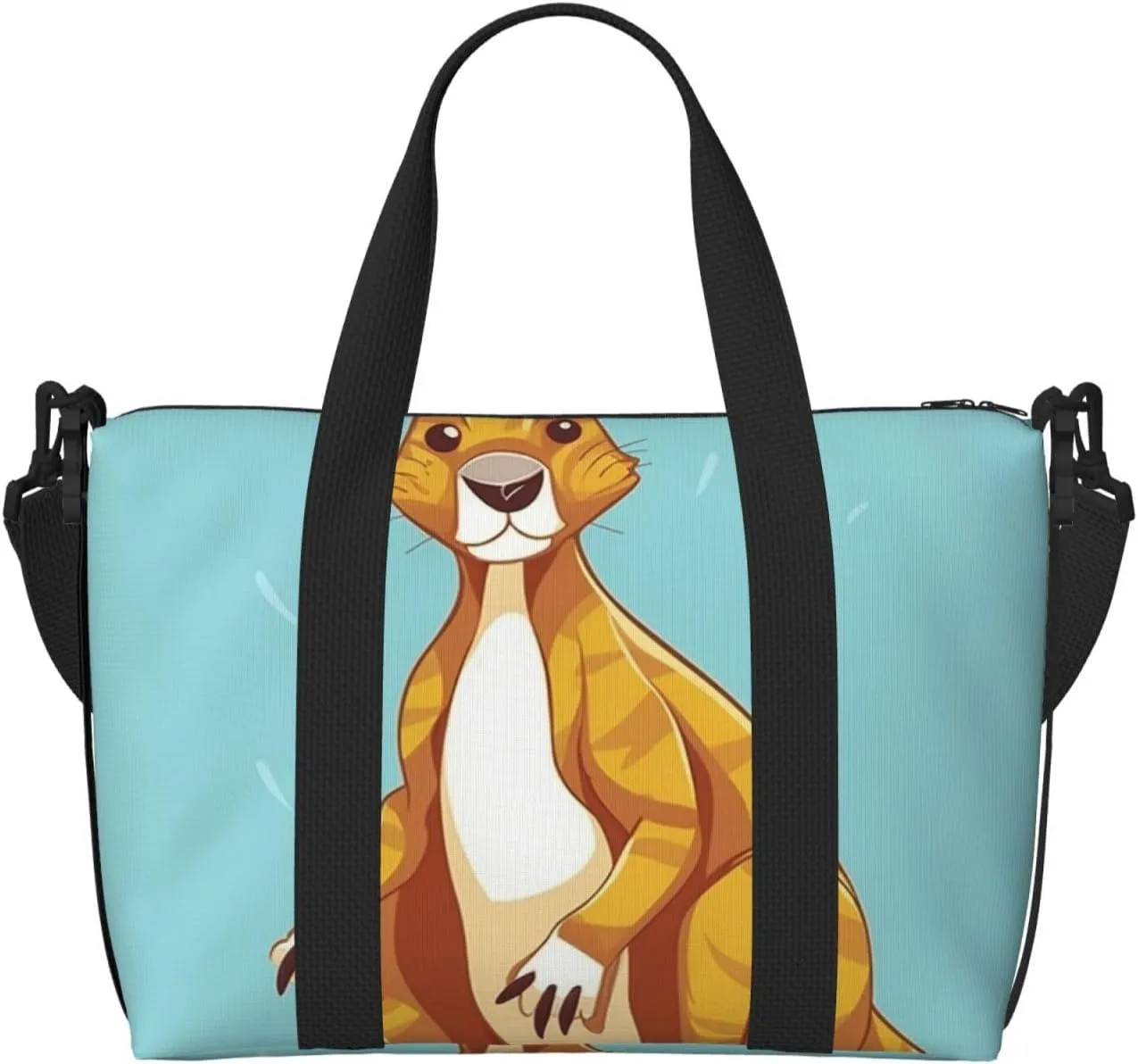 Gym Bags Small Cartoon Kangaroo Zoo Duffel Bag Overnight Bag with Shoe Compartment Carryon Bag for Men Women