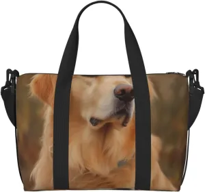 Gym Bags Small Golden retriever Duffel Bag Overnight Bag with Shoe Compartment Carryon Bag for Men Women
