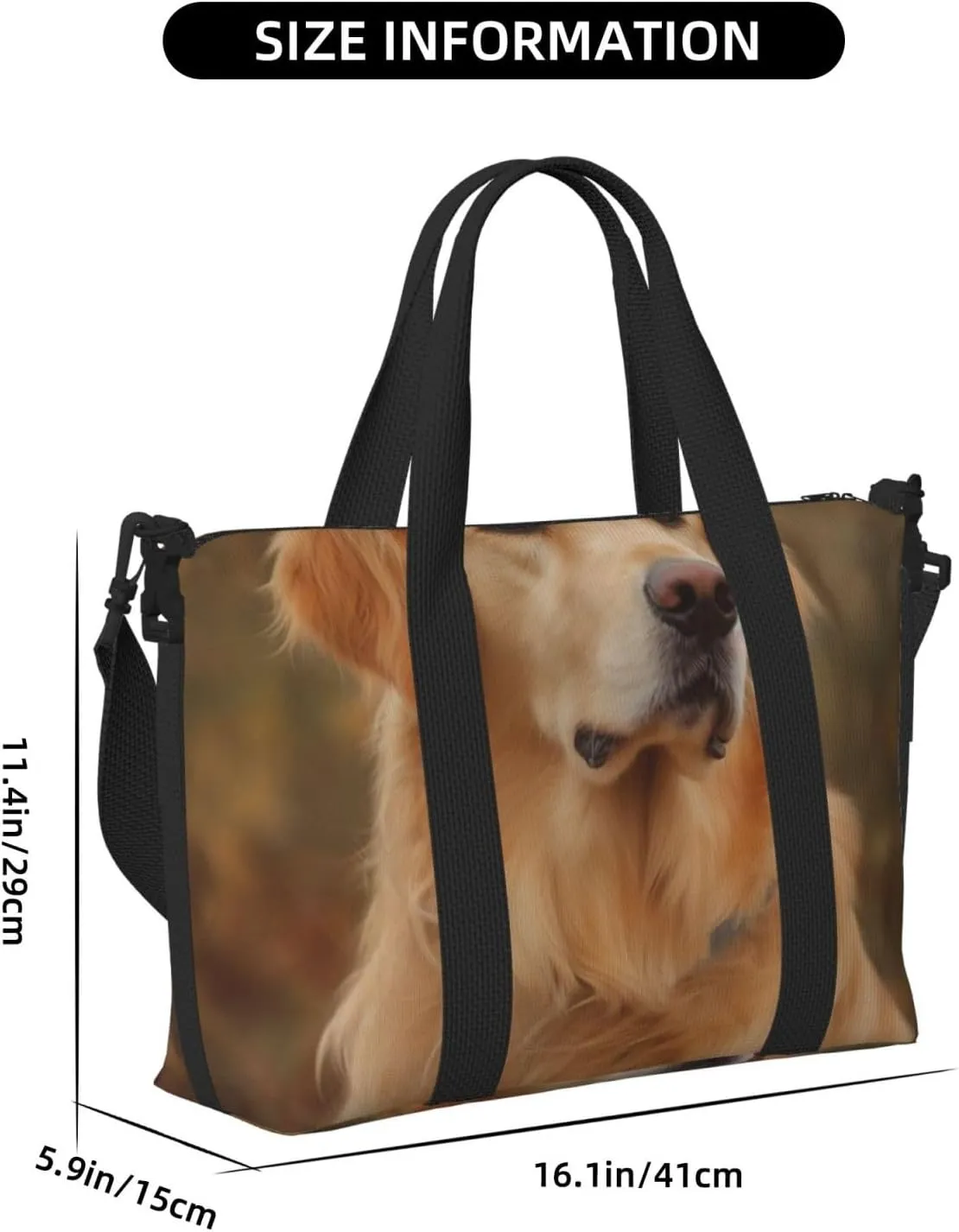 Gym Bags Small Golden retriever Duffel Bag Overnight Bag with Shoe Compartment Carryon Bag for Men Women