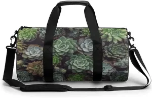 Gym Bags Small Succulent Plants Duffel Bag Overnight Bag with Shoe Compartment Carryon Bag for Men Women
