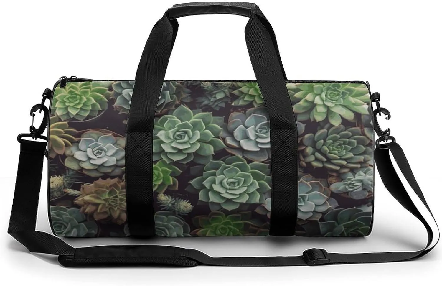 Gym Bags Small Succulent Plants Duffel Bag Overnight Bag with Shoe Compartment Carryon Bag for Men Women