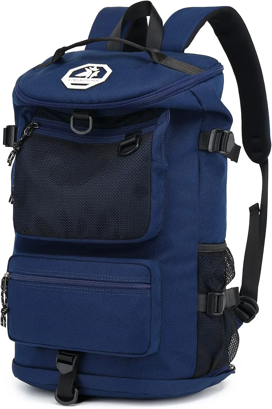 Gym Duffle Bag Backpack 4-Way Waterproof with Shoes Compartment for travel Sport Hiking laptop (dark blue) XL