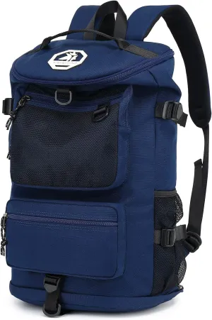 Gym Duffle Bag Backpack 4-Way Waterproof with Shoes Compartment for travel Sport Hiking laptop (dark blue) XL