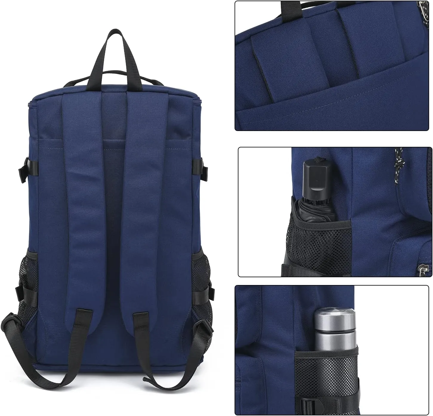 Gym Duffle Bag Backpack 4-Way Waterproof with Shoes Compartment for travel Sport Hiking laptop (dark blue) XL
