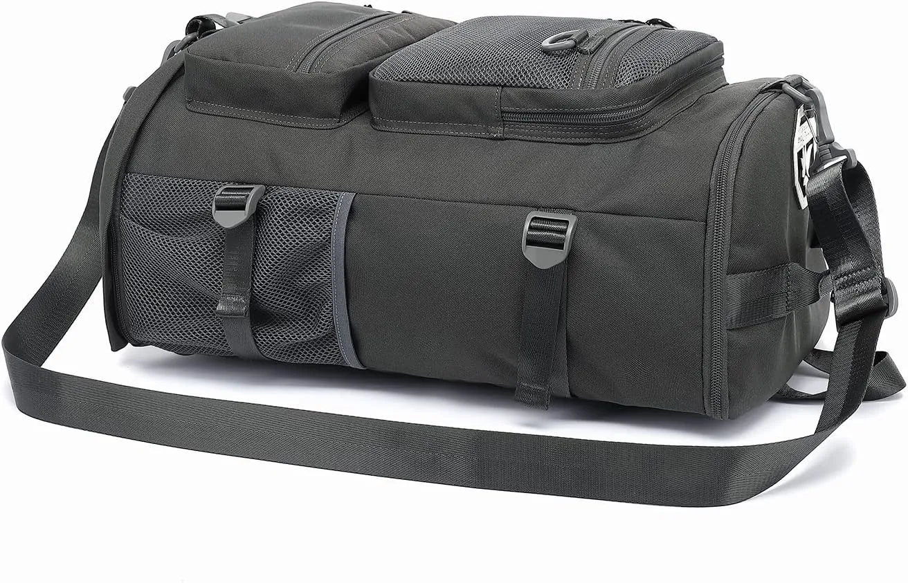 Gym Duffle Bag Backpack 4-Way Waterproof with Shoes Compartment for travel Sport Hiking laptop (gray) XL