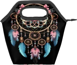 Gypsy Dream Catcher Lunch Tote Bags for Women Men, Ethnic Design Reusable Insulated Lunch Tote Box for Women Men Lunch Bag for Work Travel Picnic Beach