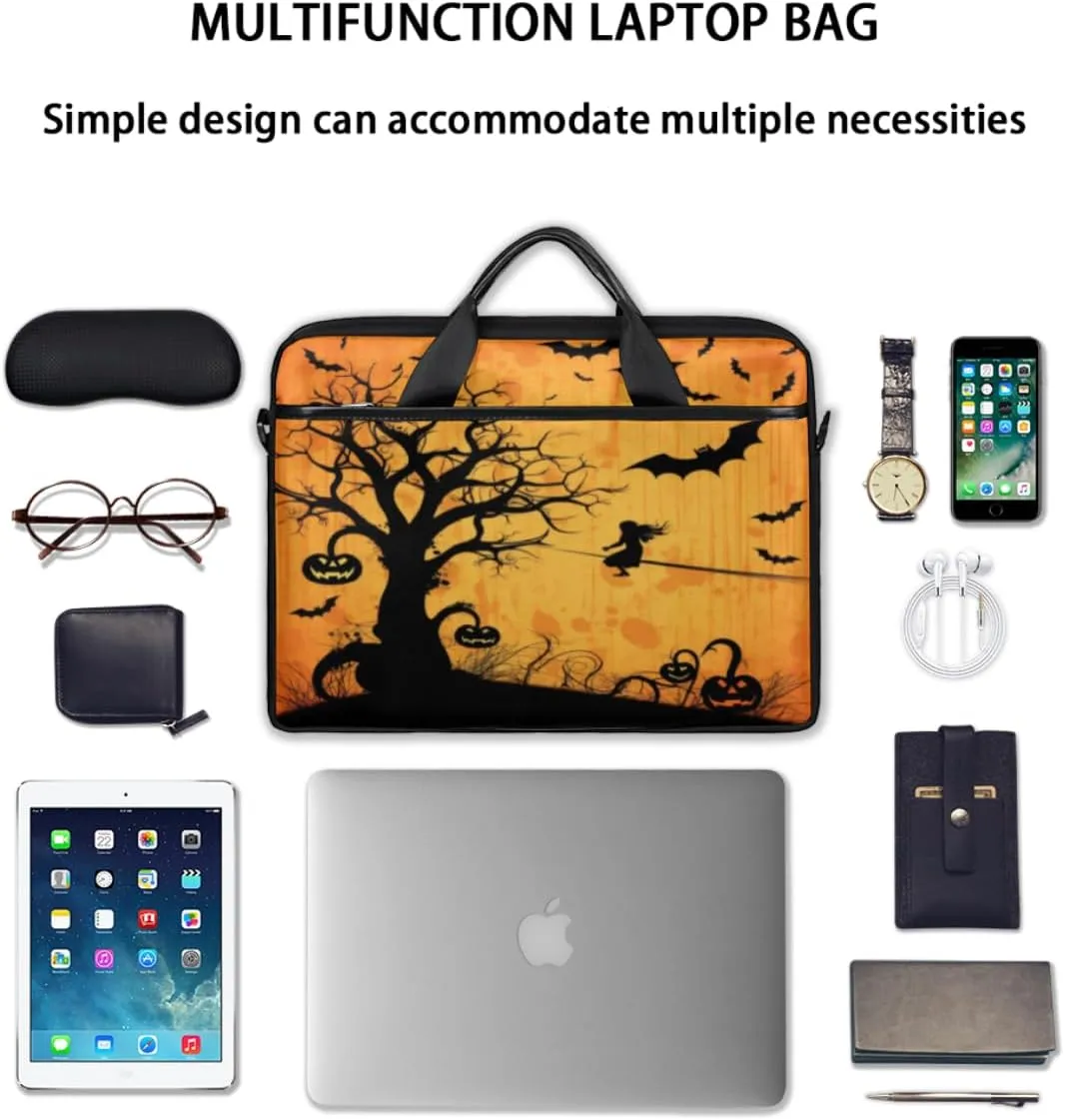 Halloween Lattice Lightweight Laptop Bag Case 13-15 Inch Computer Briefcase Bag for Women Men Notebook Shoulder Bag