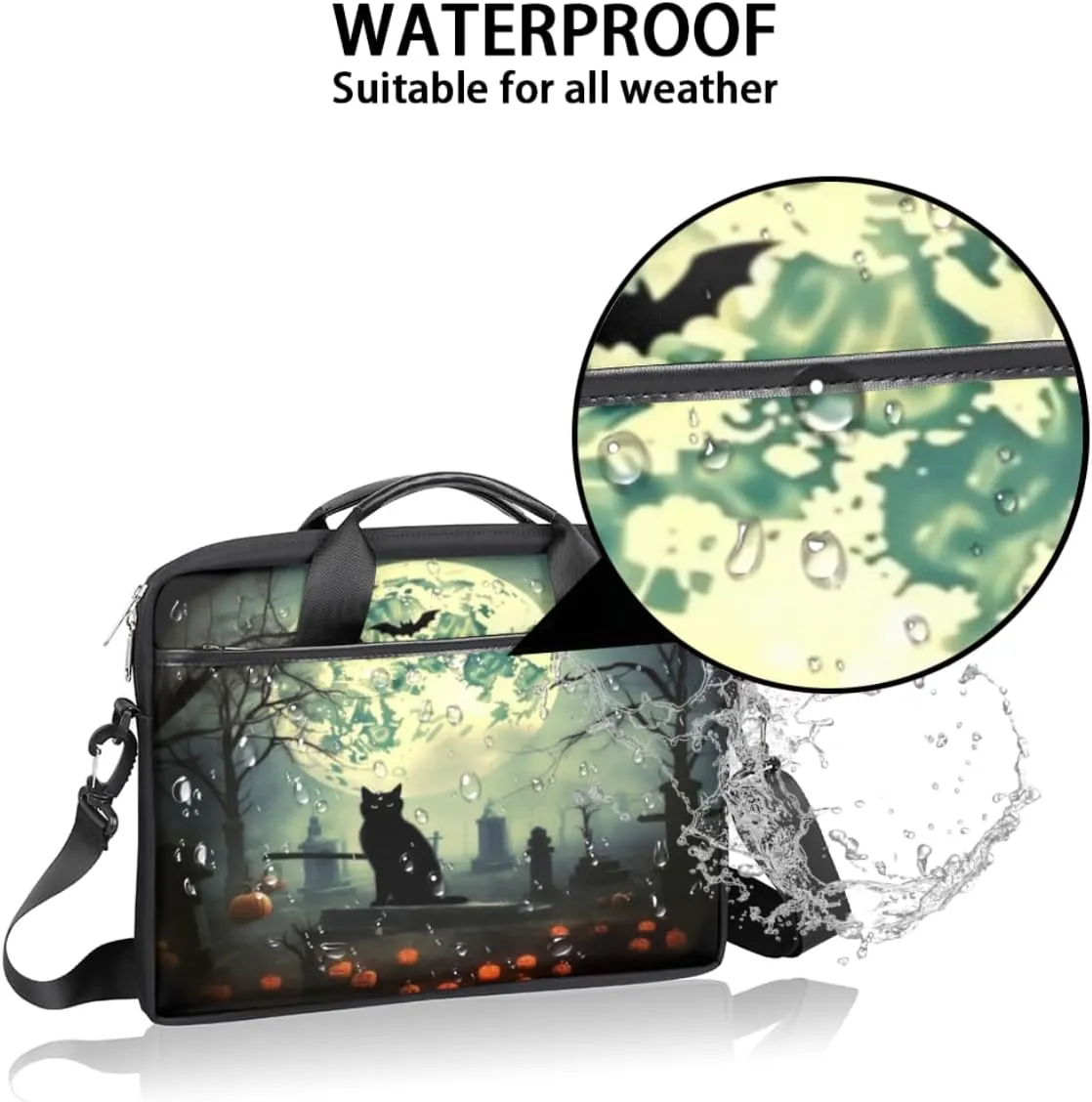 Halloween Lattice Lightweight Laptop Bag Case 13-15 Inch Computer Briefcase Bag for Women Men Notebook Shoulder Bag