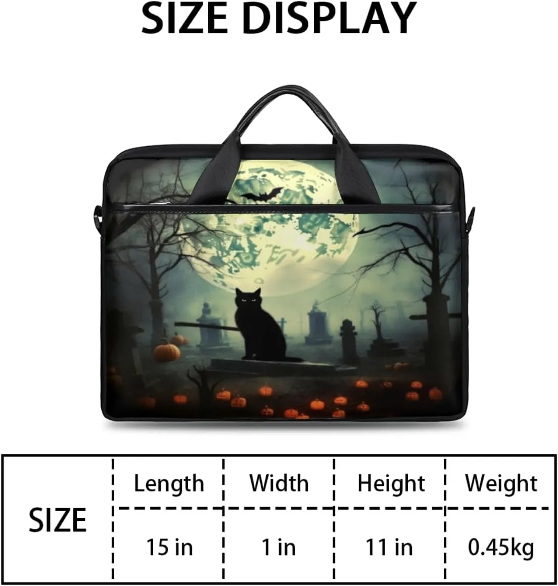 Halloween Lattice Lightweight Laptop Bag Case 13-15 Inch Computer Briefcase Bag for Women Men Notebook Shoulder Bag
