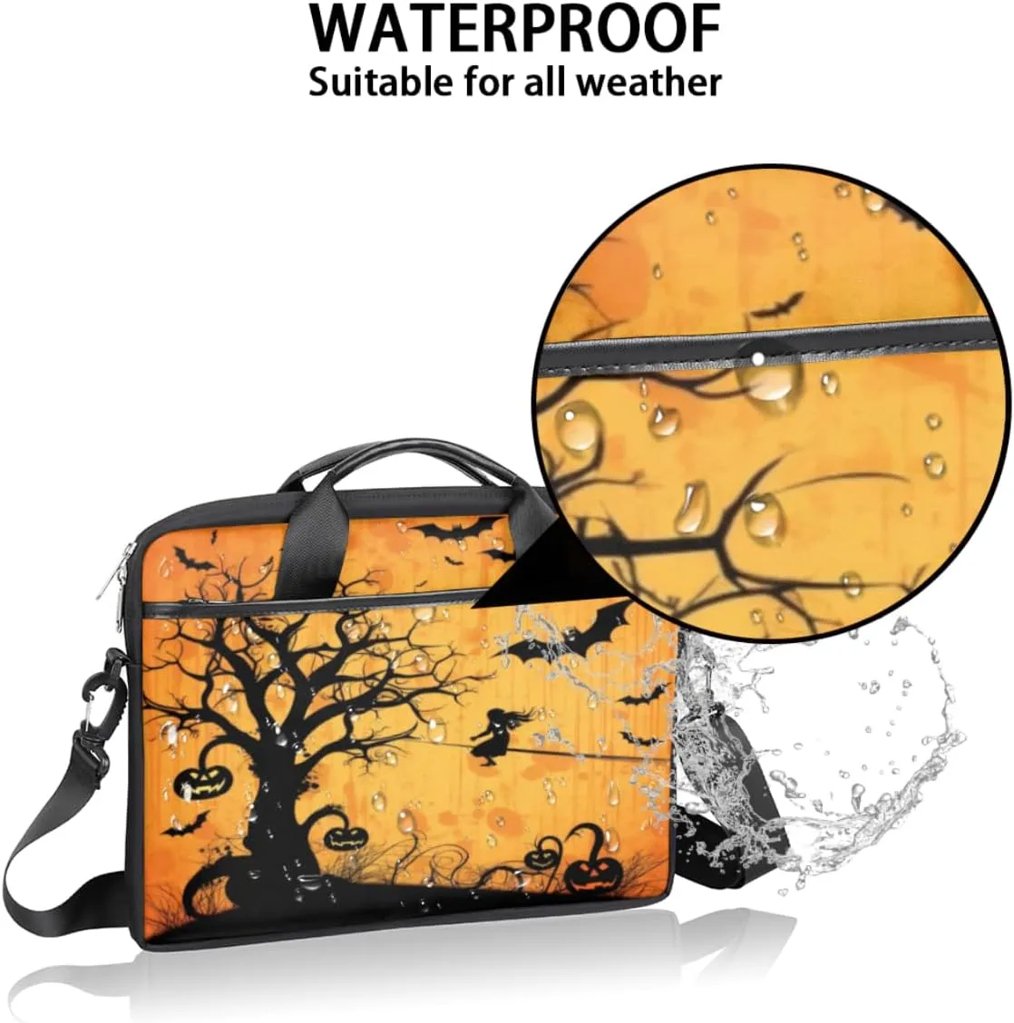 Halloween Lattice Lightweight Laptop Bag Case 13-15 Inch Computer Briefcase Bag for Women Men Notebook Shoulder Bag
