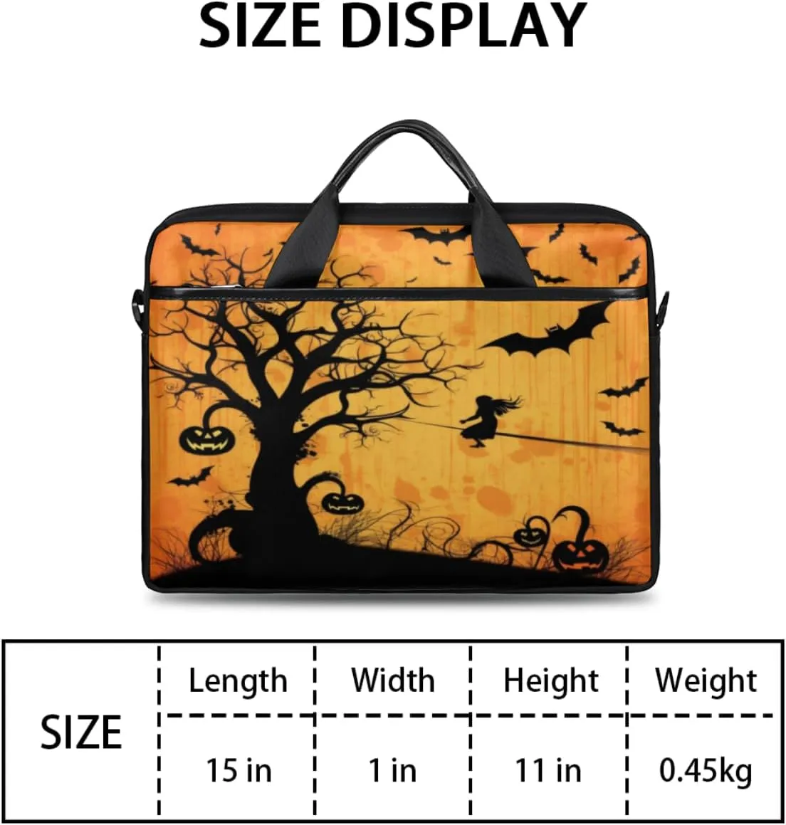 Halloween Lattice Lightweight Laptop Bag Case 13-15 Inch Computer Briefcase Bag for Women Men Notebook Shoulder Bag