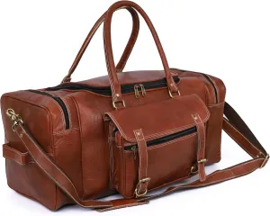 Handmade Vintage Travel Luggage 24 Inch Duffel Gym Sports Bag Weekender Travel Overnight Carry One Duffel Bag For Men