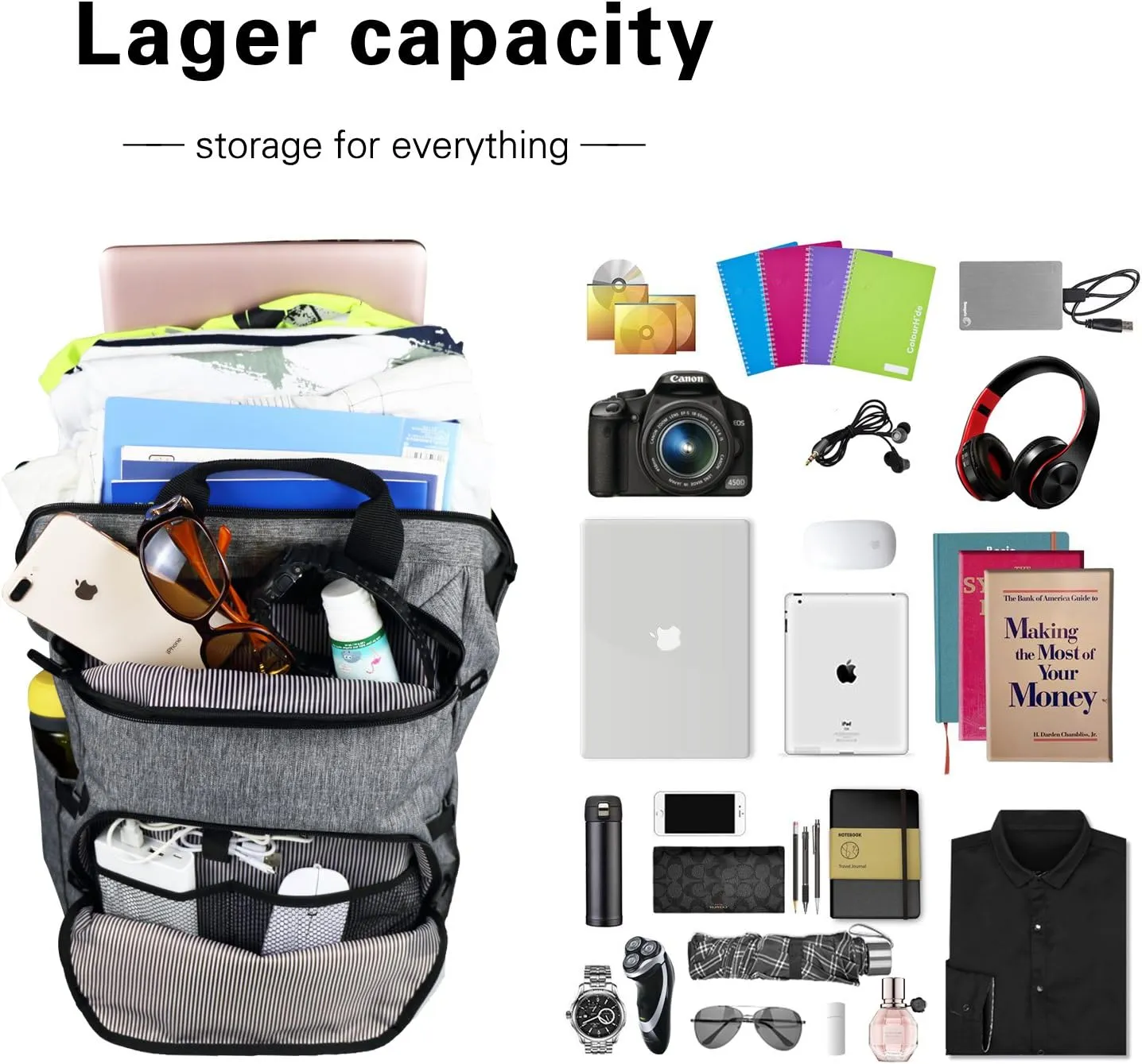 Hap Tim Laptop Backpack, Travel Backpack for Women,Work Backpack (7651-BG)