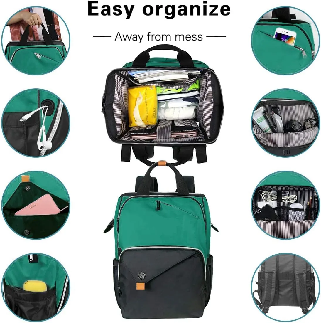 Hap Tim Womens Laptop Backpack, Travel Backpack for Women, Work bag, Nurse bag, Carry on Backpack, Nurses Week Gifts for Women（7651-MB）