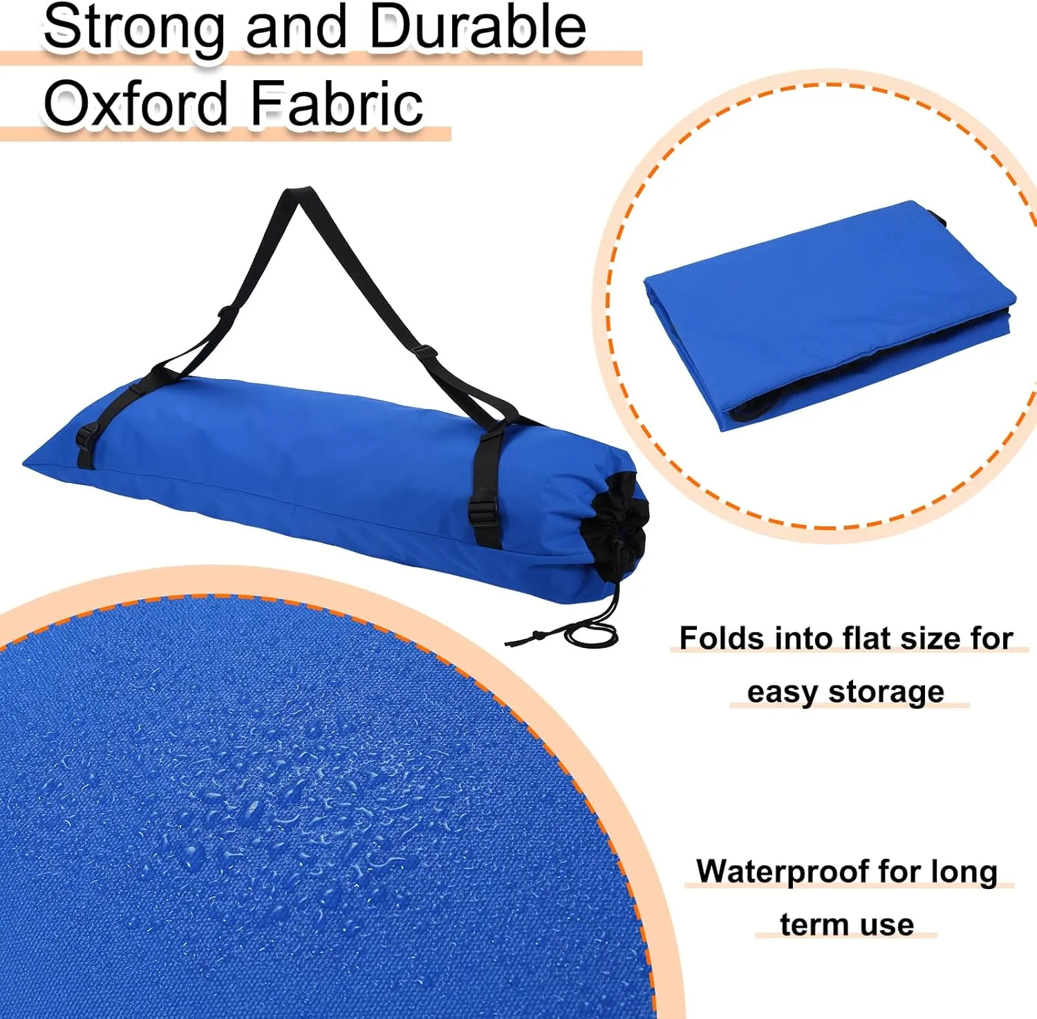 HARFINGTON Camping Chair Replacement Bag 48" Folding Chair Carry Bag Oxford Cloth Storage Tent Bag with Shoulder Strap for Travel Outdoor Camping Sports, Blue