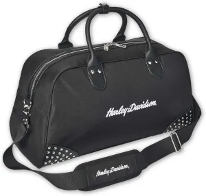 Harley-Davidson Women's 3D H-D Script Studded Duffel Bag, Moonshadow Black
