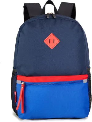 HawLander Little Kids Backpack for Boys Toddler School Bag Fits 3 to 6 years old, 15 inch, Navy Blue