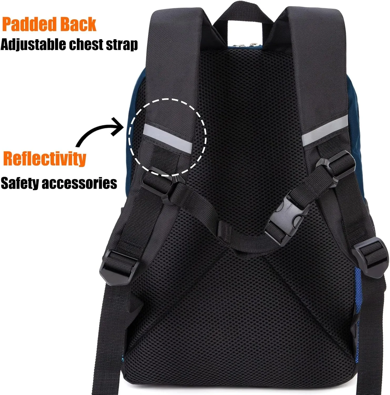HawLander Little Kids Backpack for Boys Toddler School Bag Fits 3 to 6 years old, 15 inch, Navy Blue