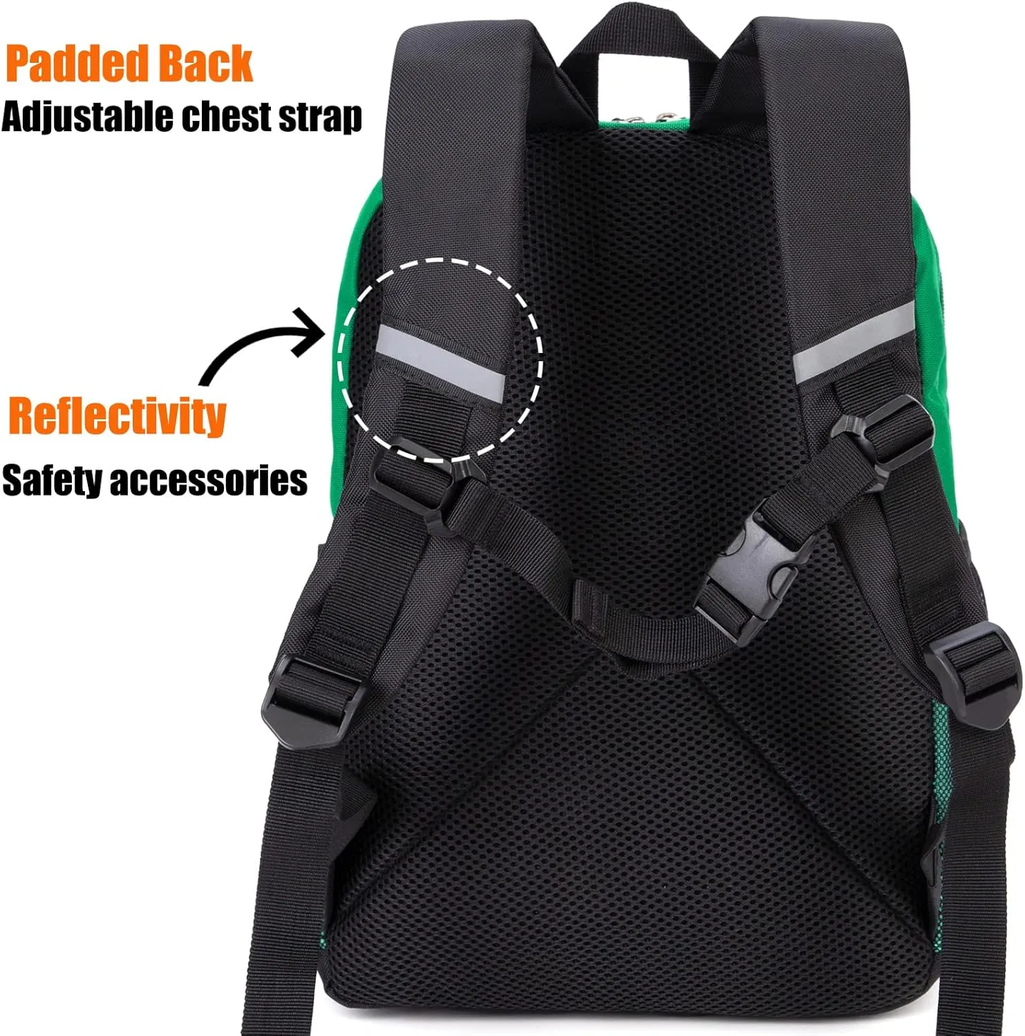 HawLander Little Kids Backpack for Boys Toddler School Bag Fits 3 to 9 years old, 17 inch, Green