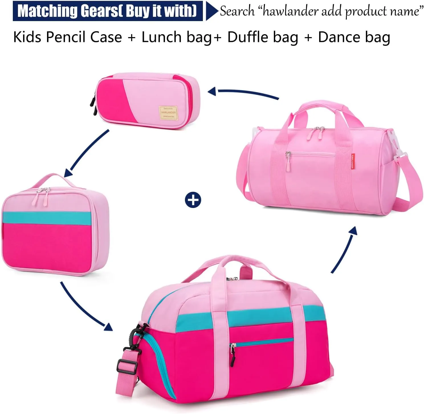 HawLander Preschool Backpack for Toddler Girls, Kids School Bag, Ages 3 to 7 years old, Mini, Pink Blue