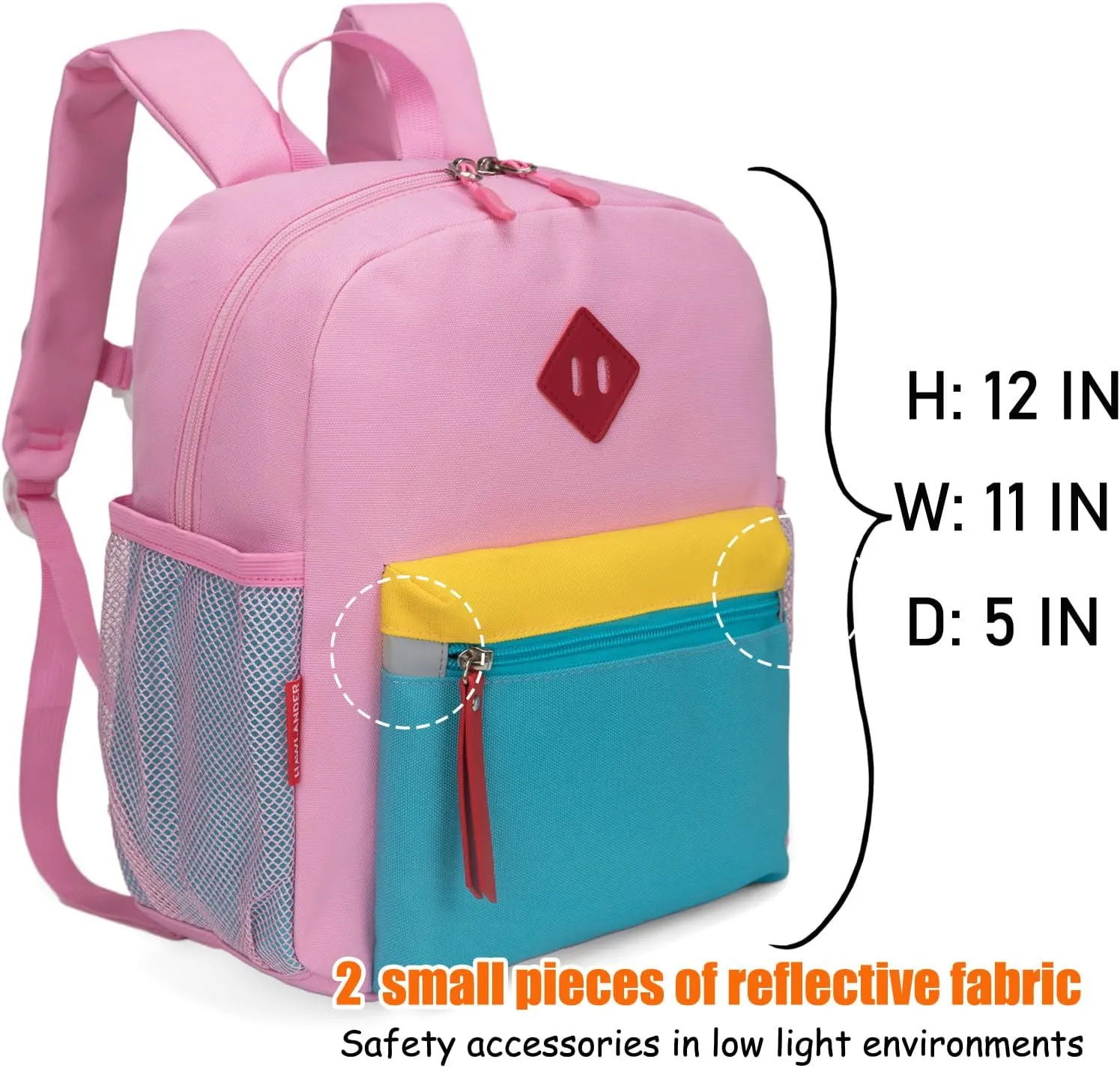 HawLander Preschool Backpack for Toddler Girls, Kids School Bag, Ages 3 to 7 years old, Mini, Pink Blue