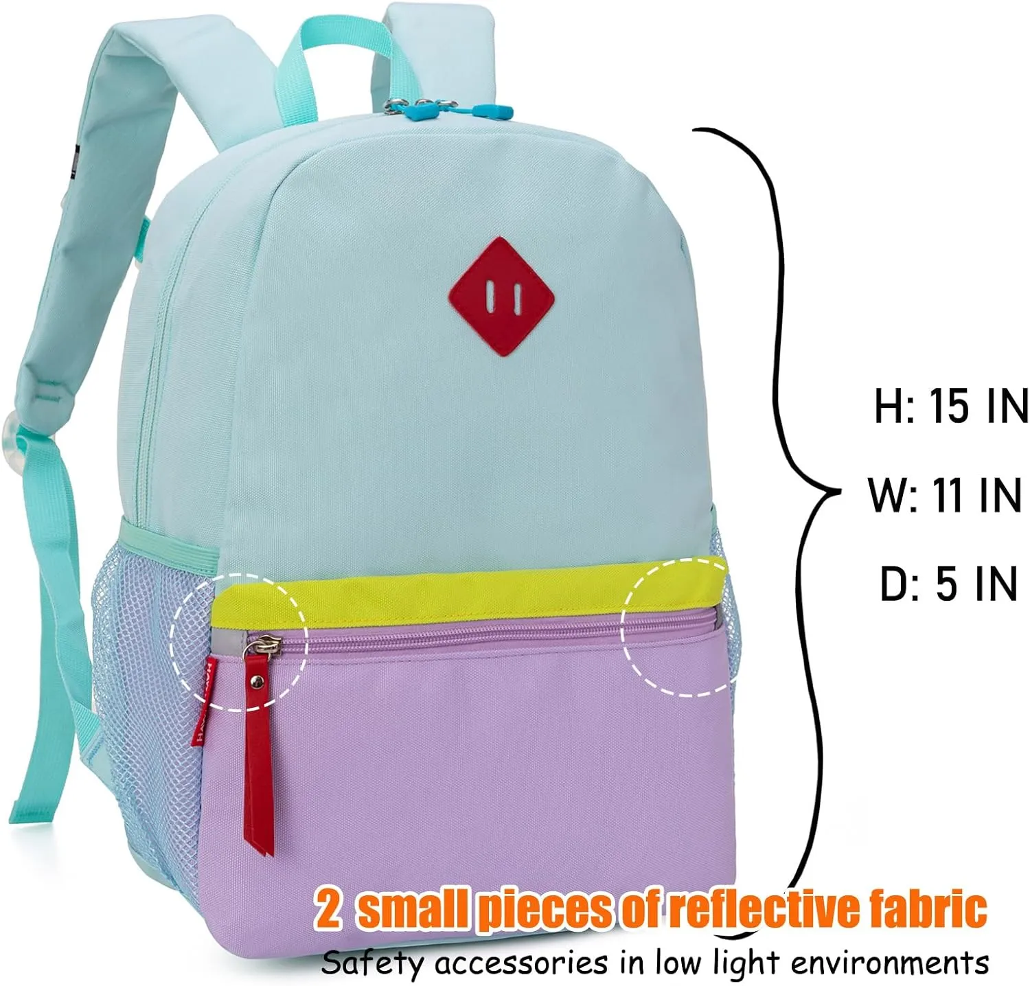 HawLander Preschool Backpack for Toddler Girls, Kids School Bag, Ages 3 to 7 years old, Small, Light Green