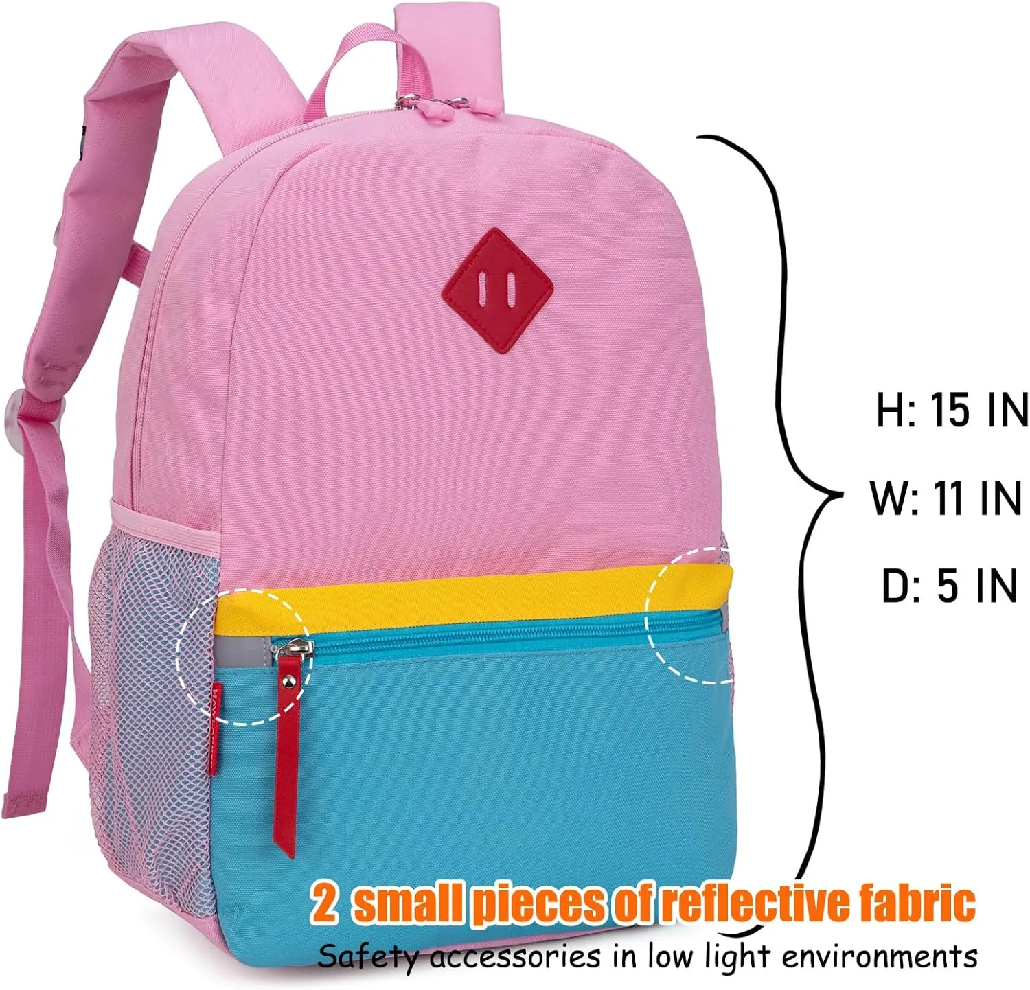 HawLander Preschool Backpack for Toddler Girls, Kids School Bag, Ages 3 to 7 years old, Small, Pink Blue