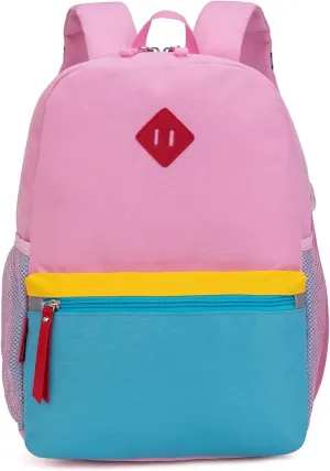 HawLander Preschool Backpack for Toddler Girls, Kids School Bag, Ages 3 to 7 years old, Small, Pink Blue