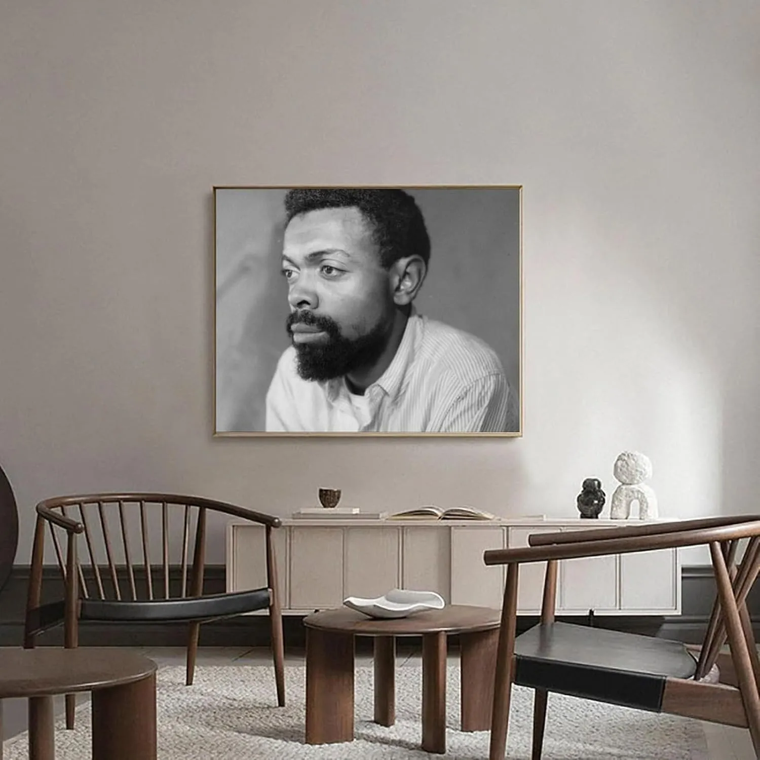 HBZMDM American Poet Amiri Baraka Vintage Black And White Portrait PosterWall Poster Art Canvas Printing Gift Office Bedroom Aesthetic Poster 10x8inch(25x20cm) Unframe-style