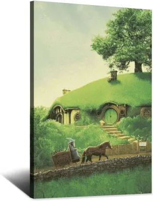 Hffancy Gandalf in The Shire - Lord of The Ring Poster Picture Canvas Wall Art Print Modern Home Room Anime Art Decor 12x18inchs(30x45cm)