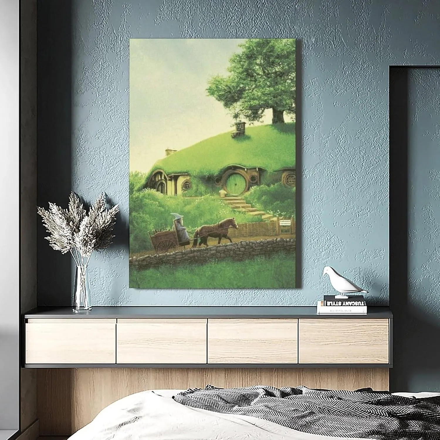Hffancy Gandalf in The Shire - Lord of The Ring Poster Picture Canvas Wall Art Print Modern Home Room Anime Art Decor 12x18inchs(30x45cm)