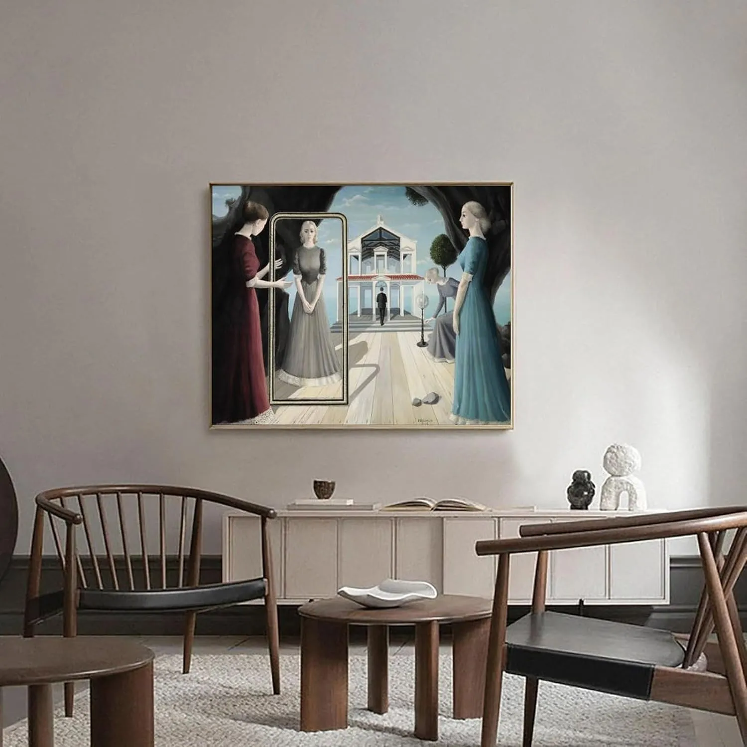 HIUBVCMML Belgian Painter Paul Delvaux Modern Style Surrealist Abstract Art Poster (4) Wall Poster Art Canvas Printing Gift Office Bedroom Aesthetic Poster 20x16inch(50x40cm) Unframe-style