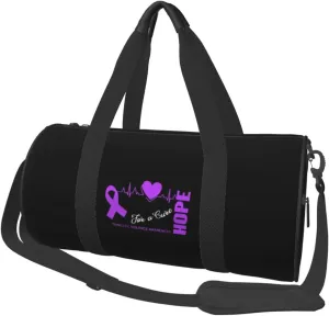 Hope for a Cure Domestic Violence Awareness Convertible Garment Bag with Shoulder Strap, Carry on Garment Duffel Bag for Men Women - Rolling Foldable for Travel Luggage Bags (Black)