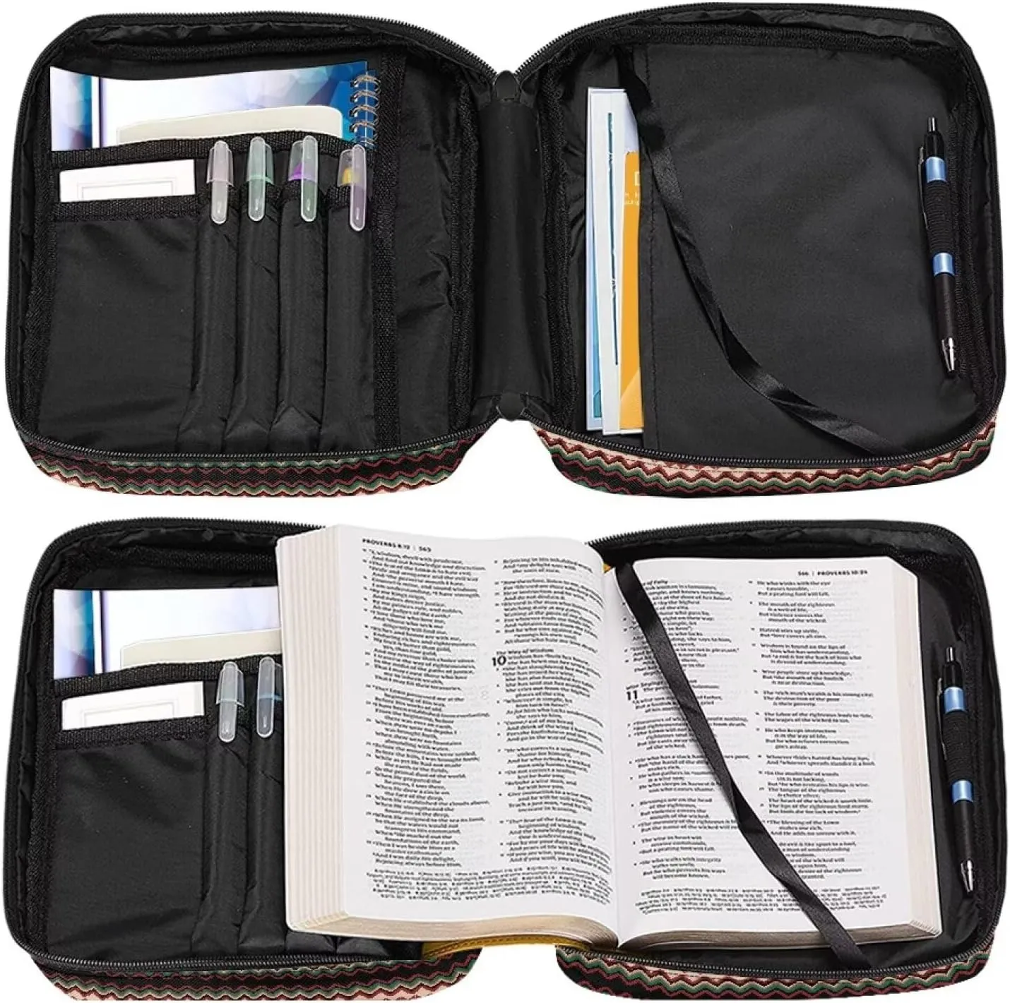 Horse Bible Covers for Women Men Multi-Functional Bible Carrying Case Southwest Africa Aztec Bible Covers with Handle Bible Bag