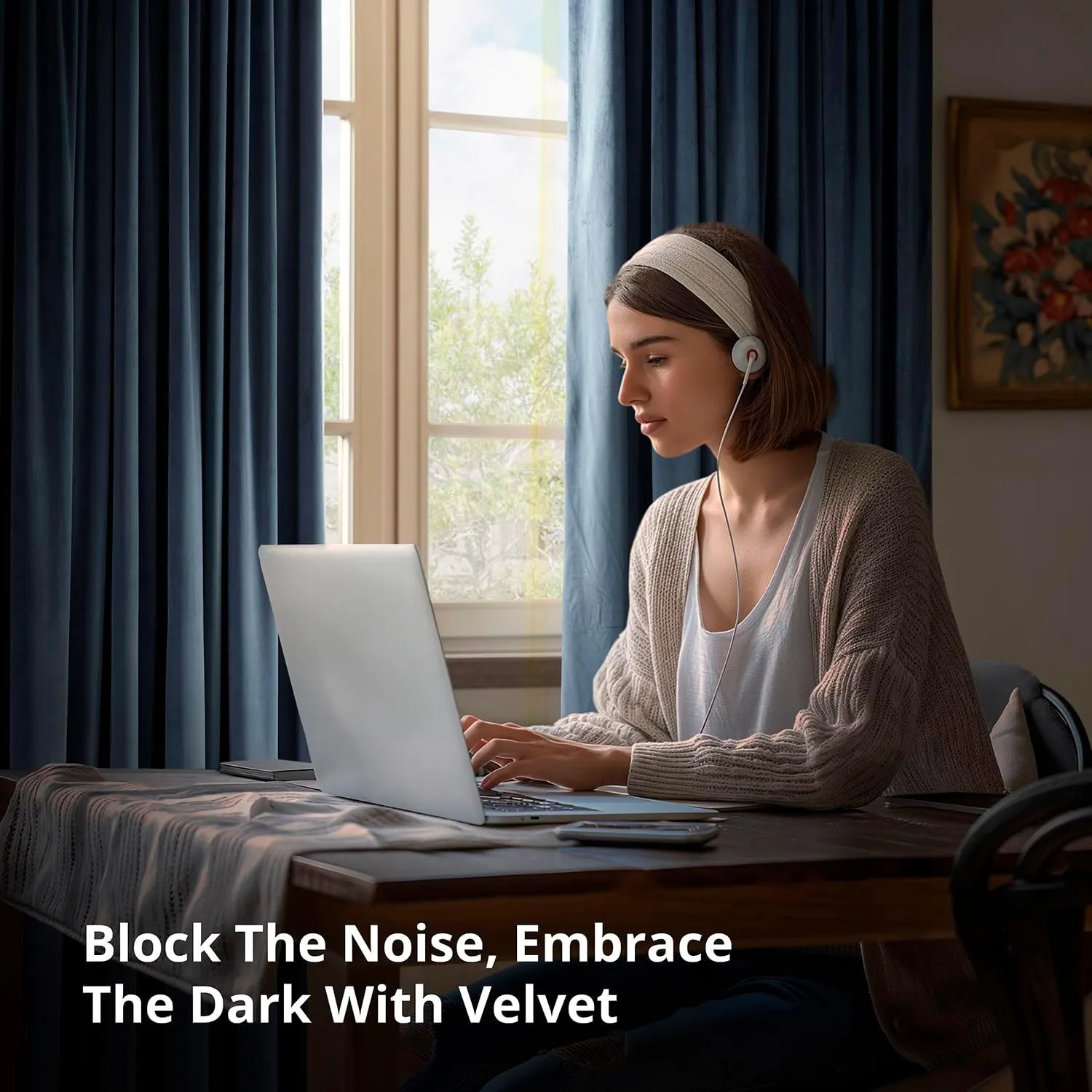 HPD Half Price Drapes Velvet Blackout Curtains/Drapes - 108 Inches Long 1 Panel Blackout Curtain Signature Pleated for Living Room & Bedroom - 25W X 108L, Midnight Blue