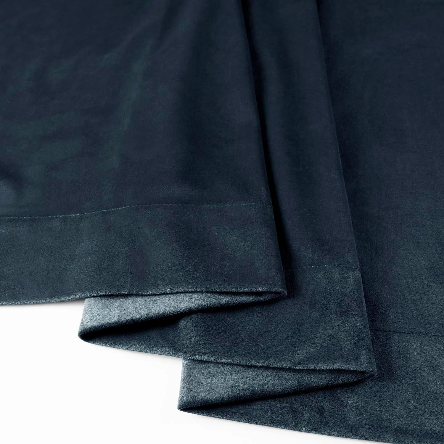 HPD Half Price Drapes Velvet Blackout Curtains/Drapes - 108 Inches Long 1 Panel Blackout Curtain Signature Pleated for Living Room & Bedroom - 25W X 108L, Midnight Blue