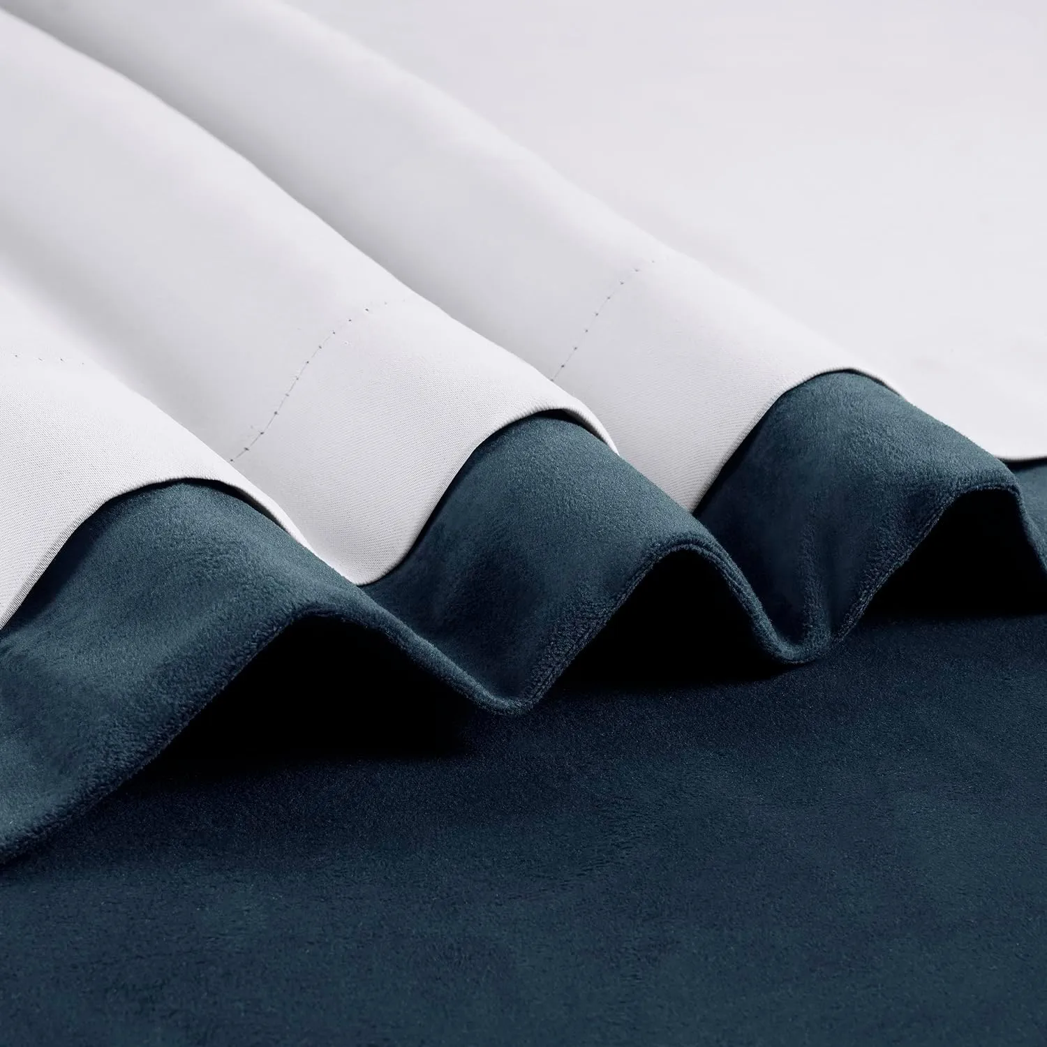 HPD Half Price Drapes Velvet Blackout Curtains/Drapes - 108 Inches Long 1 Panel Blackout Curtain Signature Pleated for Living Room & Bedroom - 25W X 108L, Midnight Blue