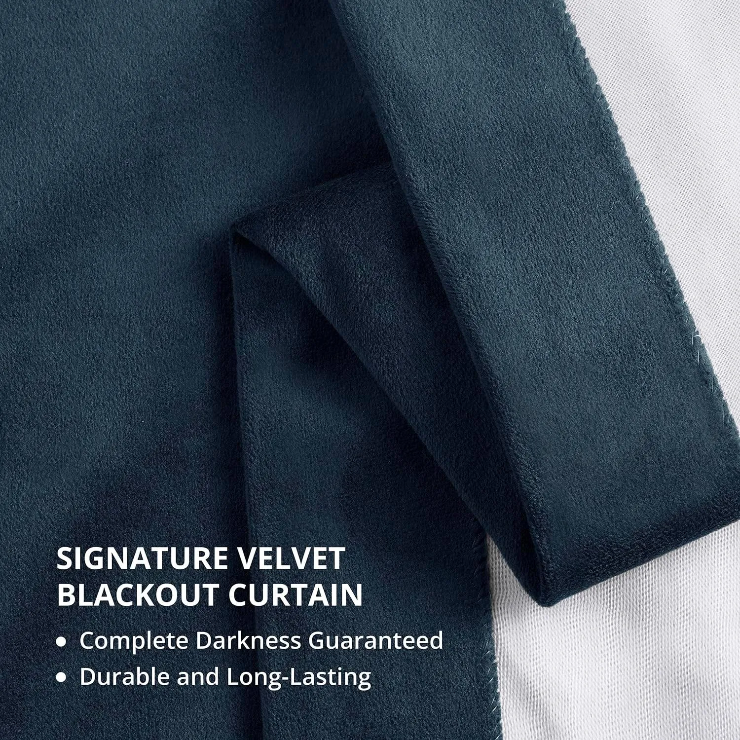 HPD Half Price Drapes Velvet Blackout Curtains/Drapes - 108 Inches Long 1 Panel Blackout Curtain Signature Pleated for Living Room & Bedroom - 25W X 108L, Midnight Blue
