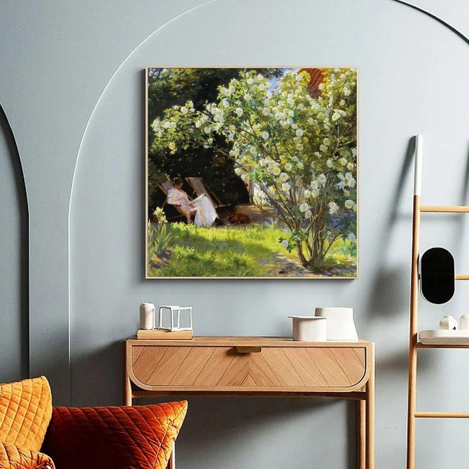 HSXIYEIQ Peder Severin Krell Classic Creation Rose Painting Art PosterWall Poster Art Canvas Printing Gift Office Bedroom Aesthetic Poster 20x20inch(50x50cm) Unframe-style