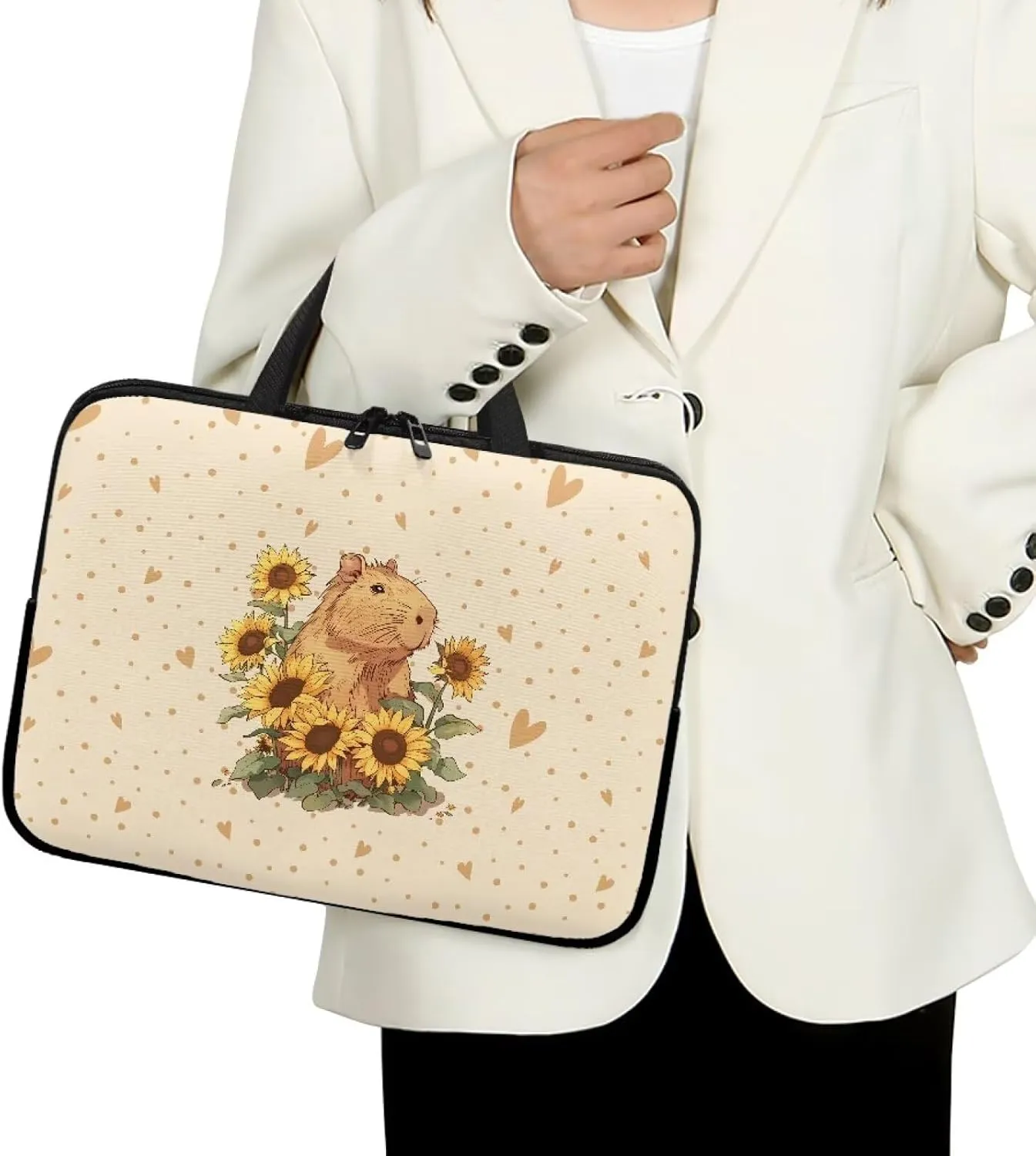 HUGS IDEA Computer Bag Laptop Sleeve Carrying Case with Handle Zipper Notebook Messenger Briefcase