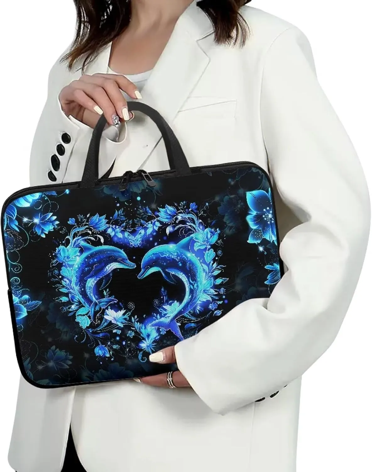 HUGS IDEA Computer Bag Laptop Sleeve Carrying Case with Handle Zipper Notebook Messenger Briefcase