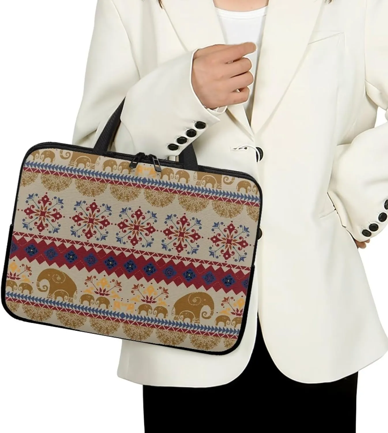 HUGS IDEA Computer Bag Laptop Sleeve Carrying Case with Handle Zipper Notebook Messenger Briefcase