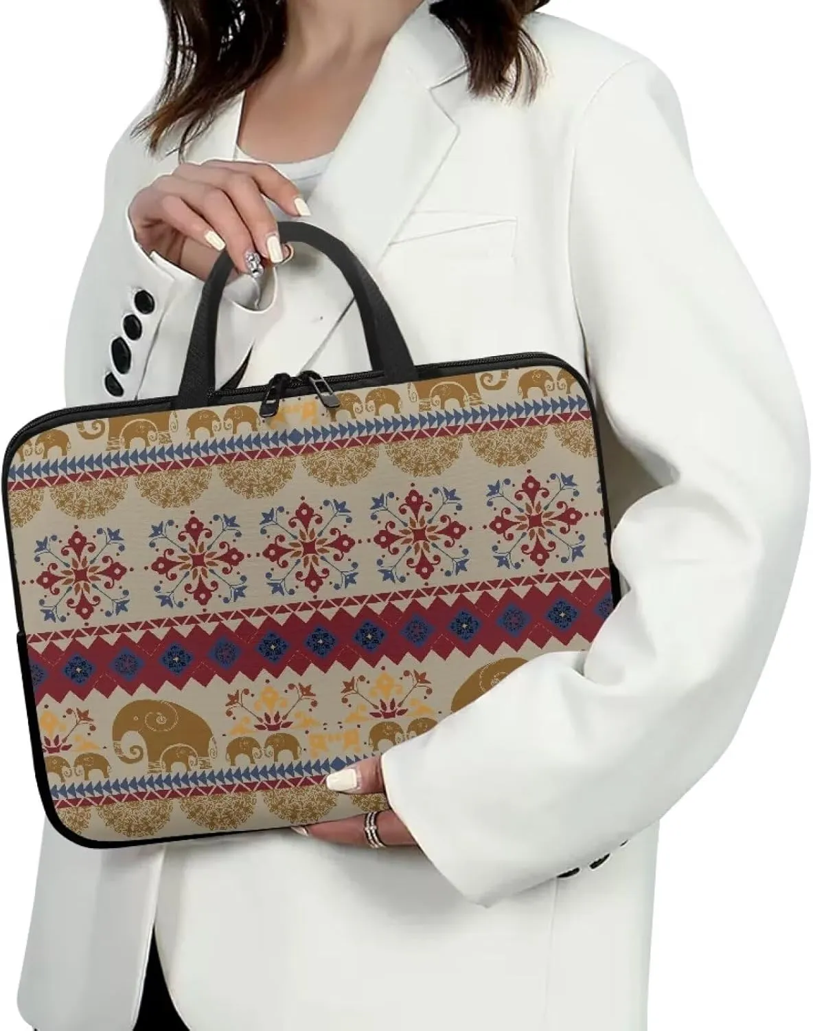 HUGS IDEA Computer Bag Laptop Sleeve Carrying Case with Handle Zipper Notebook Messenger Briefcase