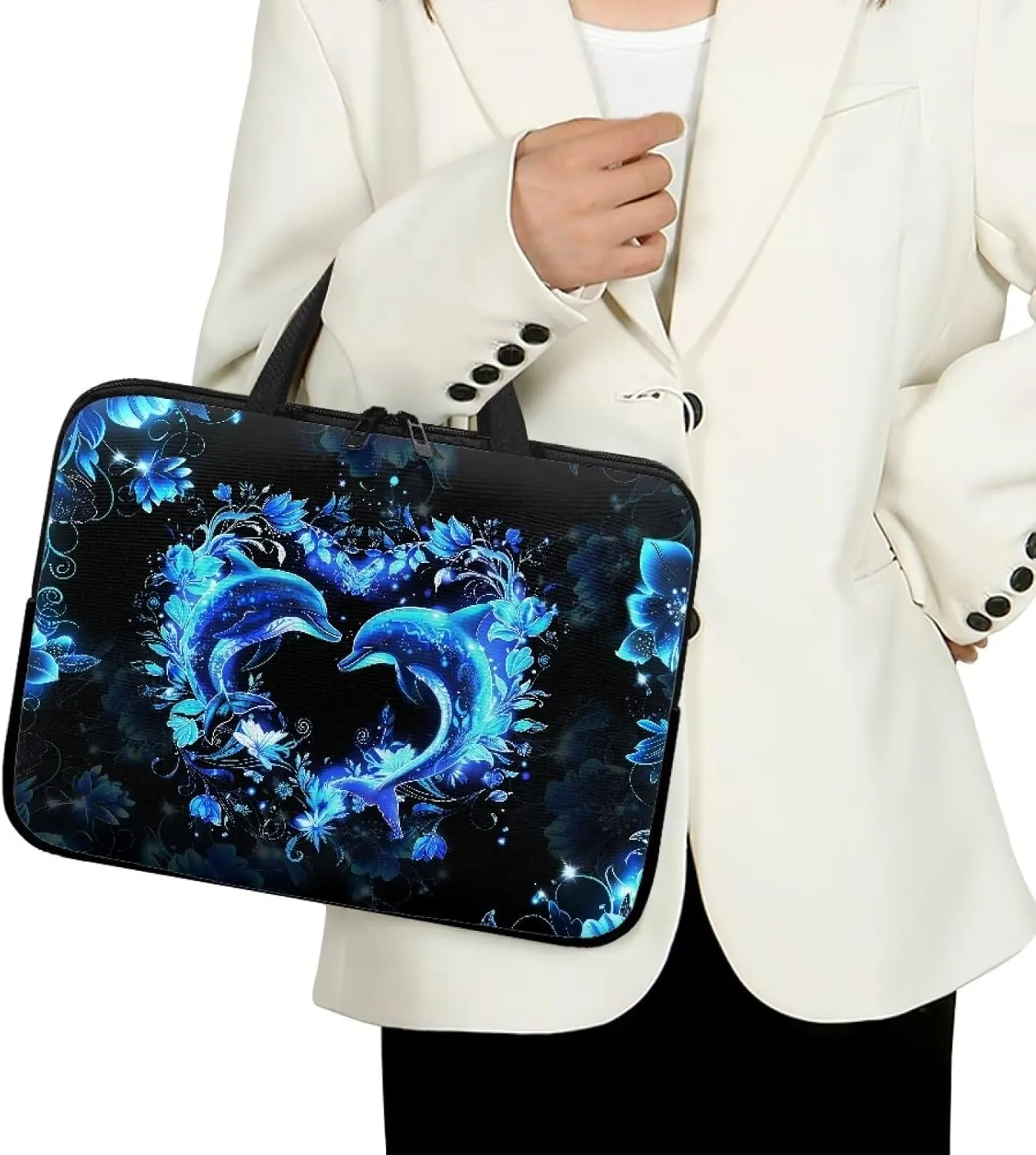 HUGS IDEA Computer Bag Laptop Sleeve Carrying Case with Handle Zipper Notebook Messenger Briefcase