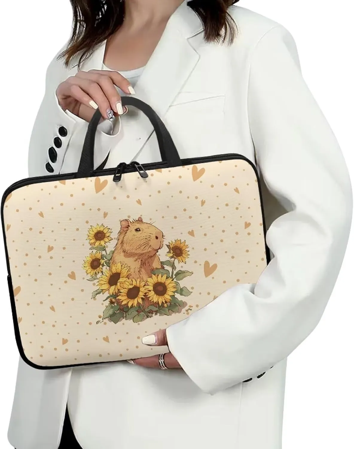 HUGS IDEA Computer Bag Laptop Sleeve Carrying Case with Handle Zipper Notebook Messenger Briefcase